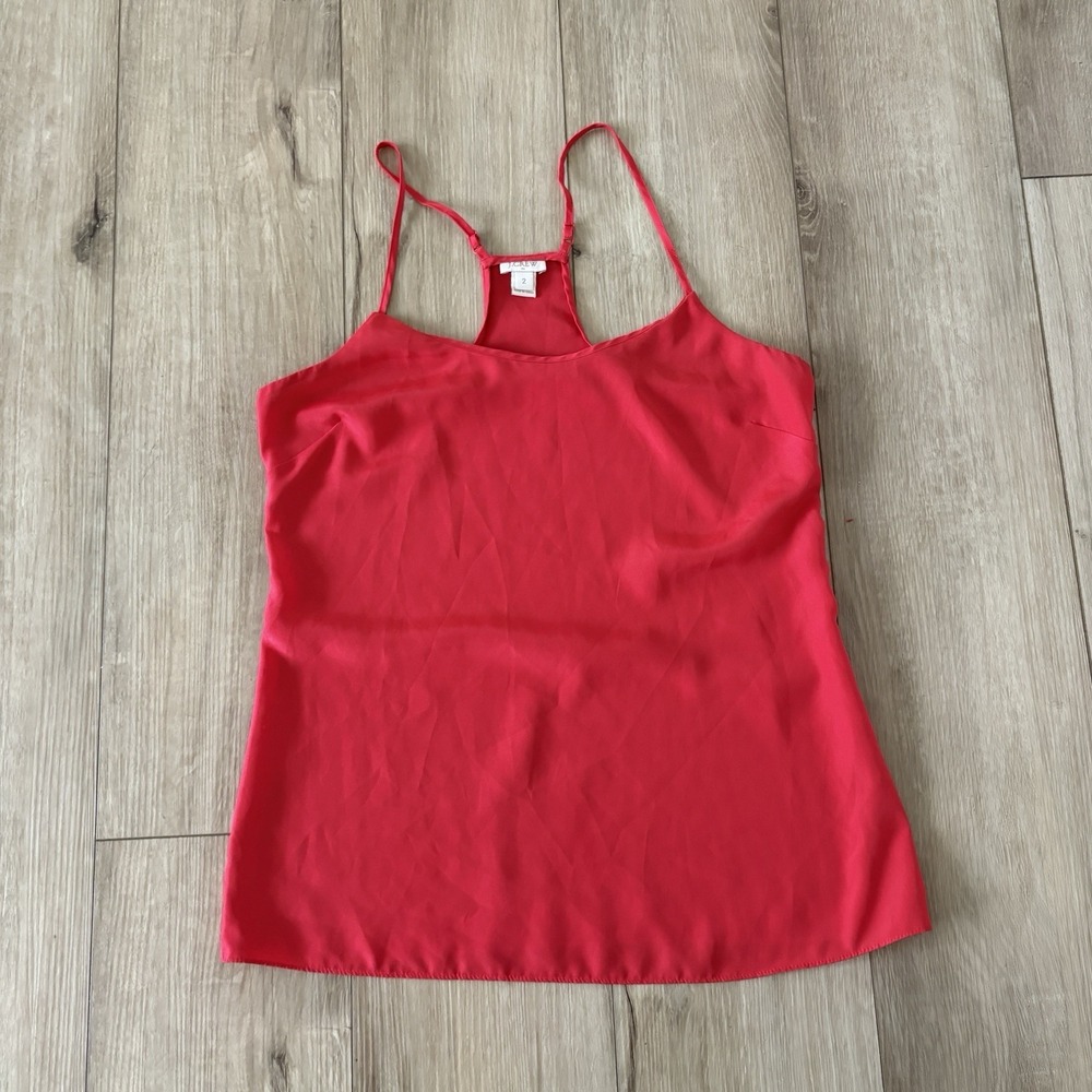 J.Crew Womens Red Racerback Spaghetti‎ Strap Camisole Top Size 2 Capsule